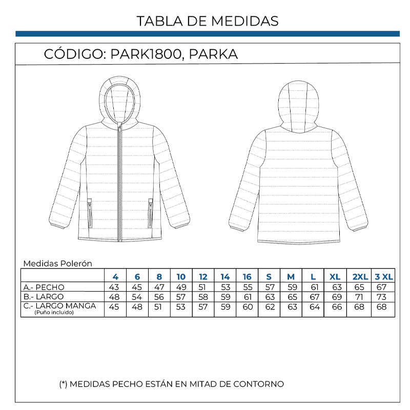 Parka Acolchada con Capucha — Azul Marino, Unisex