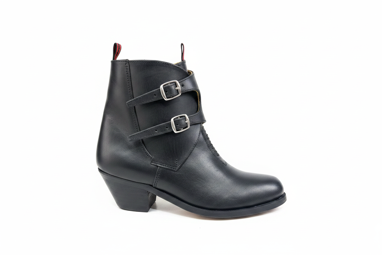 Bota negra fondo blanco