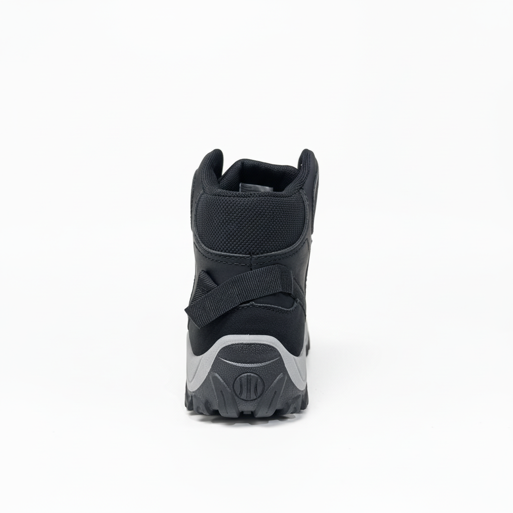 Zapatilla outdoor negra - vista trasera
