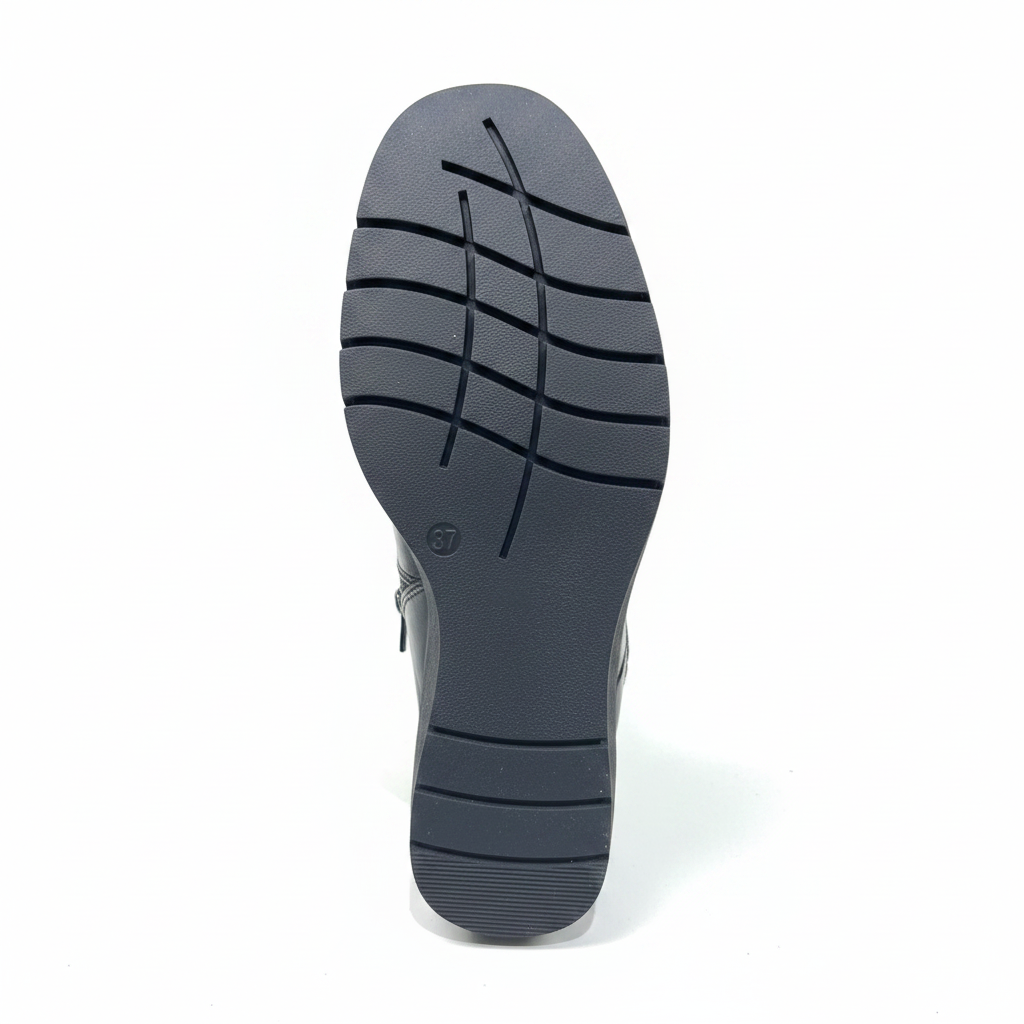 Botín negro wedge - suela patrón X