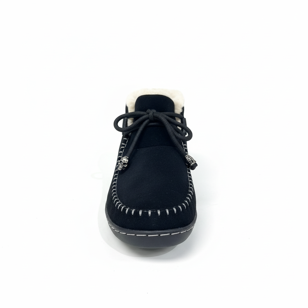 Botín invierno negro moccasin - vista frontal