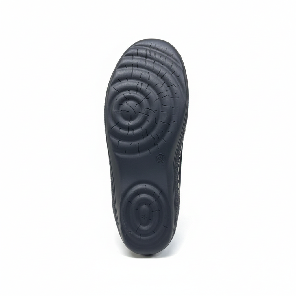 Botín invierno negro moccasin - suela