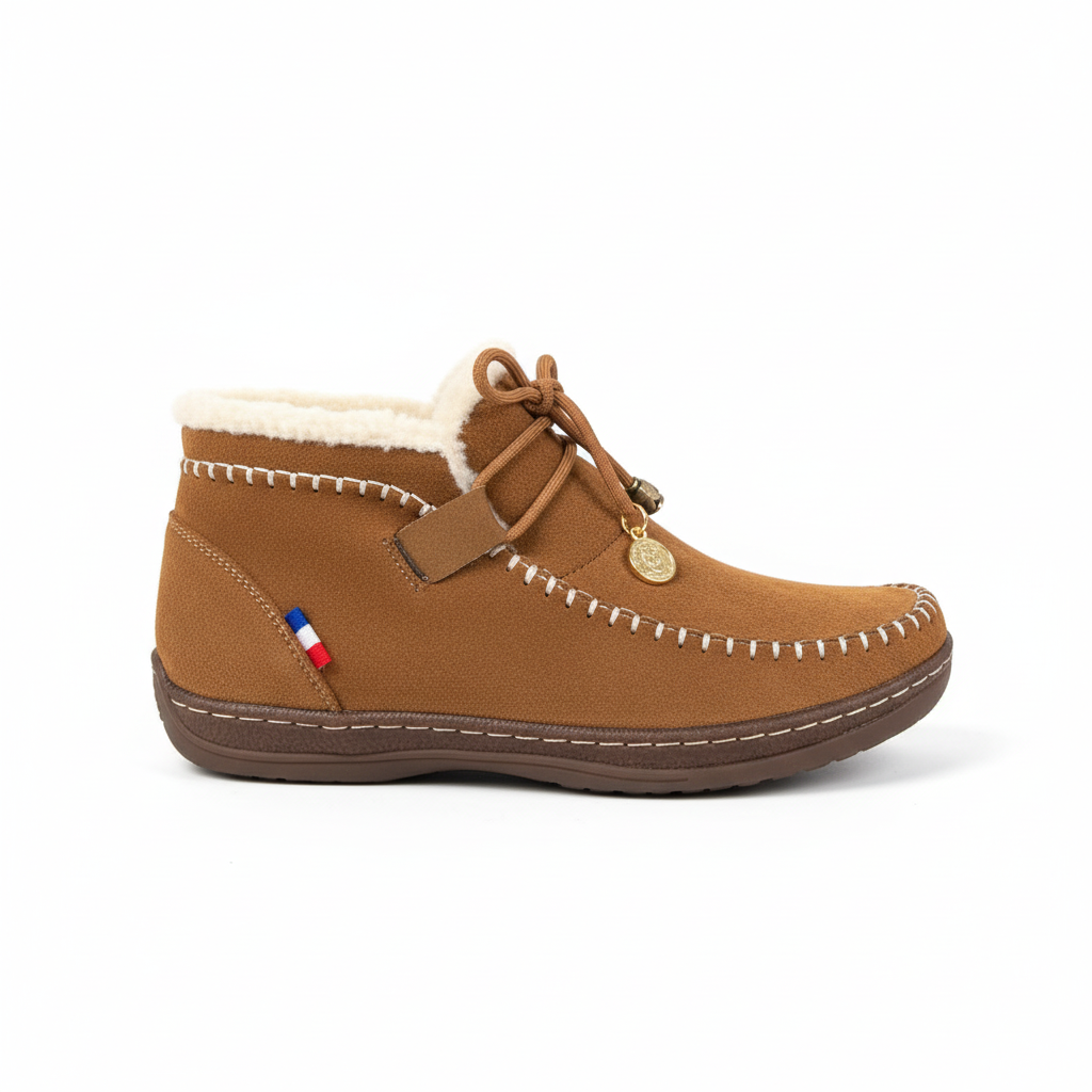 Botín Invierno Camel con Forro de Borrego - 35