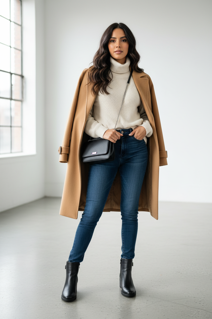 Mujer latina con botines negros