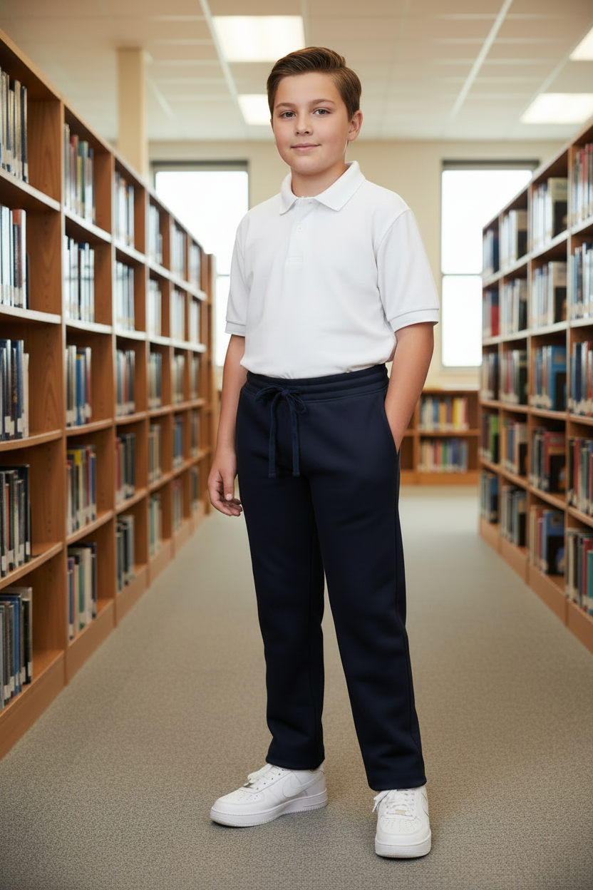 Pantalón escolar — cordón azul marino