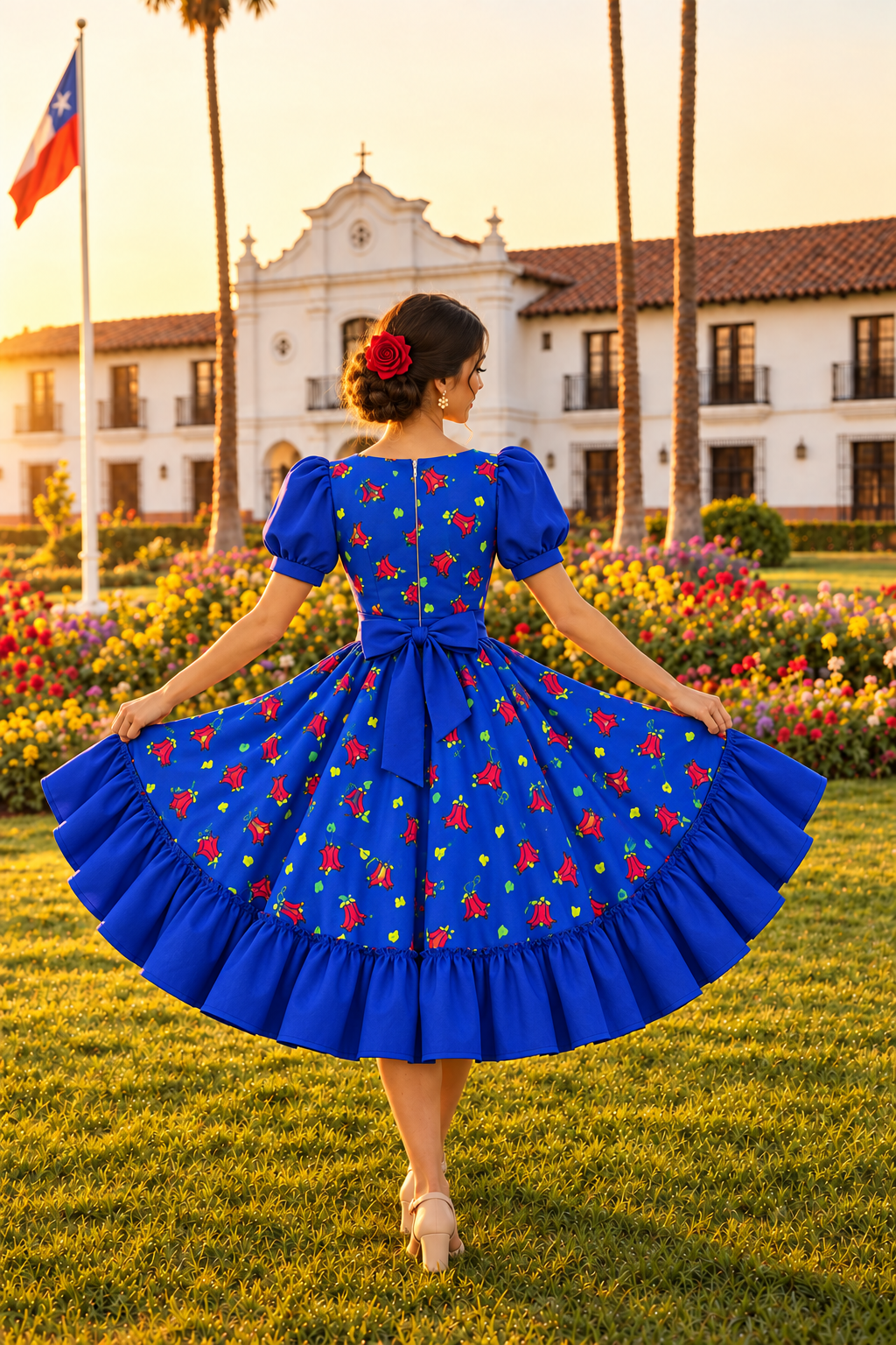 Vestido Azul Vista Trasera