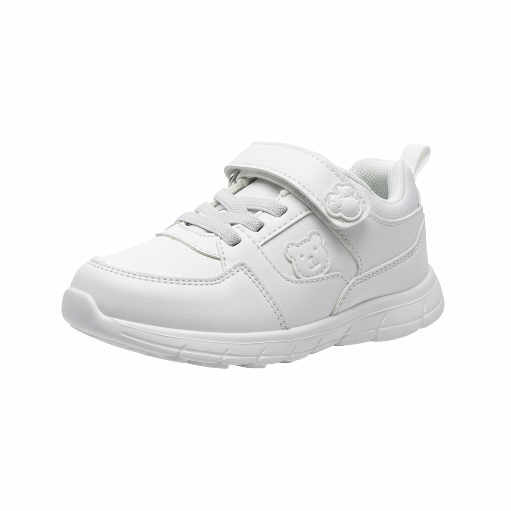 Zapatilla blanca con osito vista frontal