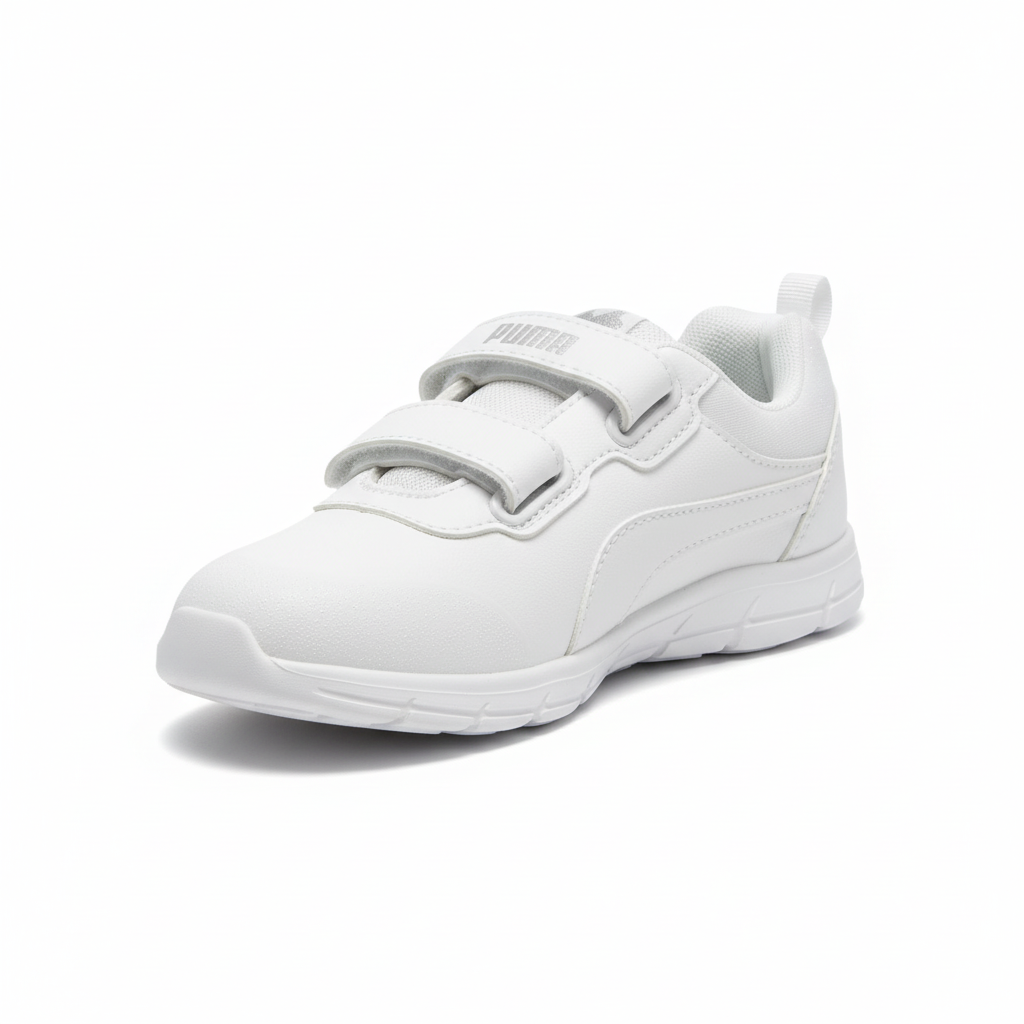 Zapatilla blanca doble velcro vista frontal