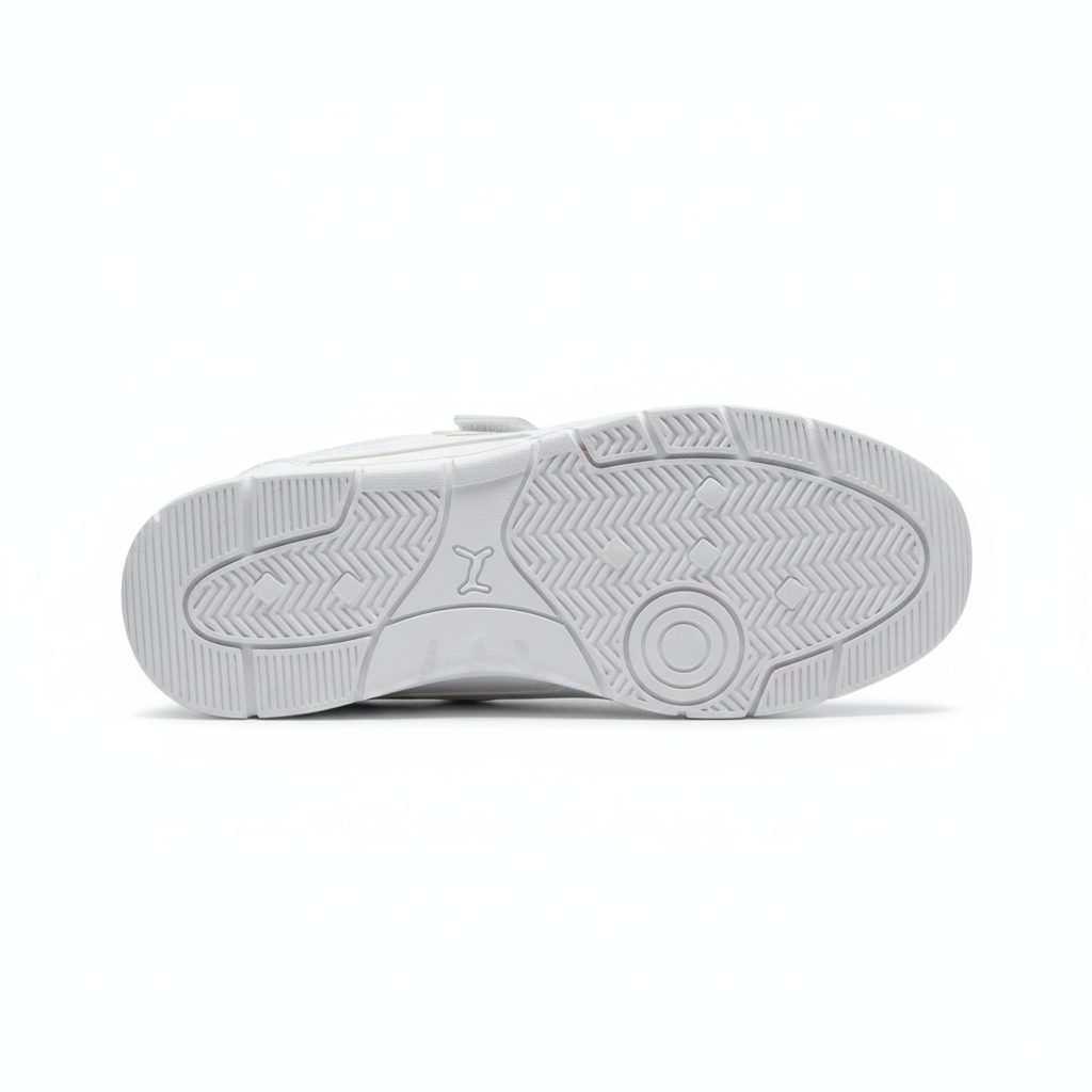 Zapatilla blanca doble velcro vista suela