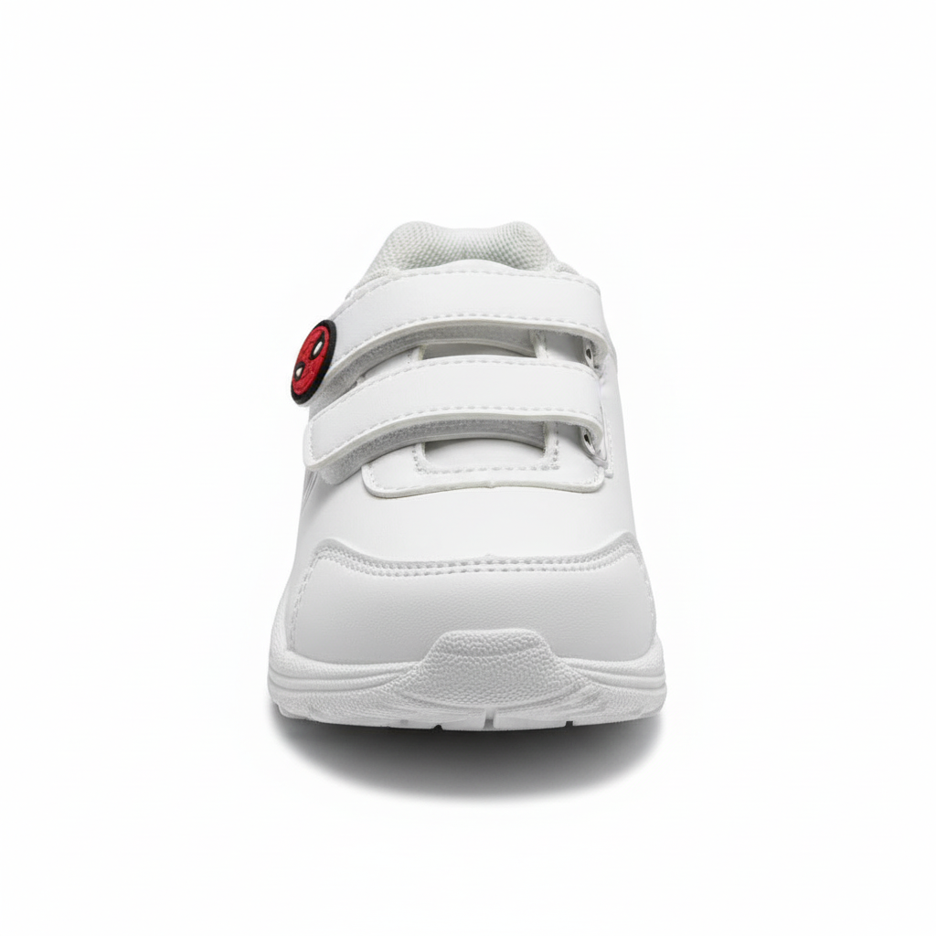 Zapatilla Spider-Man blanca vista lateral