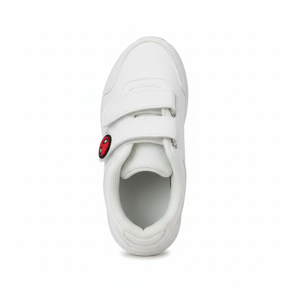 Zapatilla Spider-Man blanca vista superior