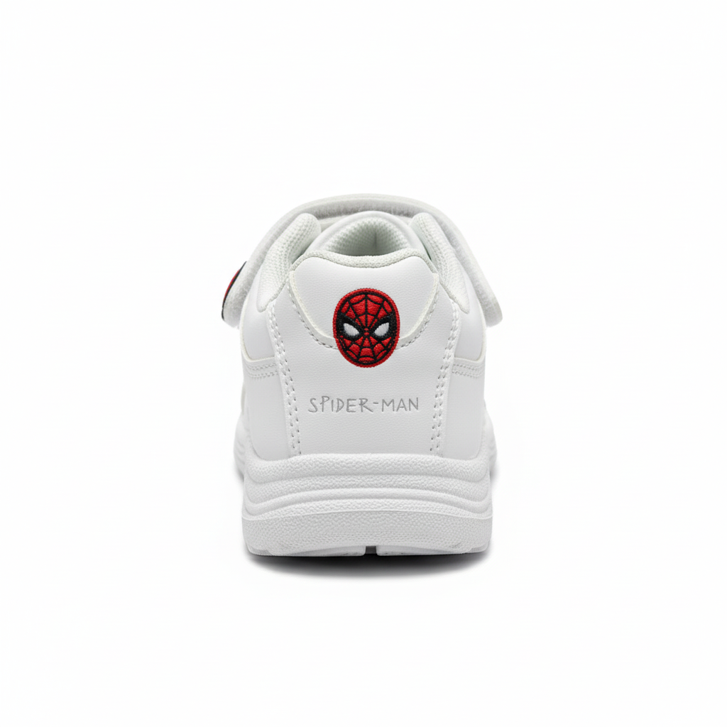 Zapatilla Spider-Man blanca vista trasera