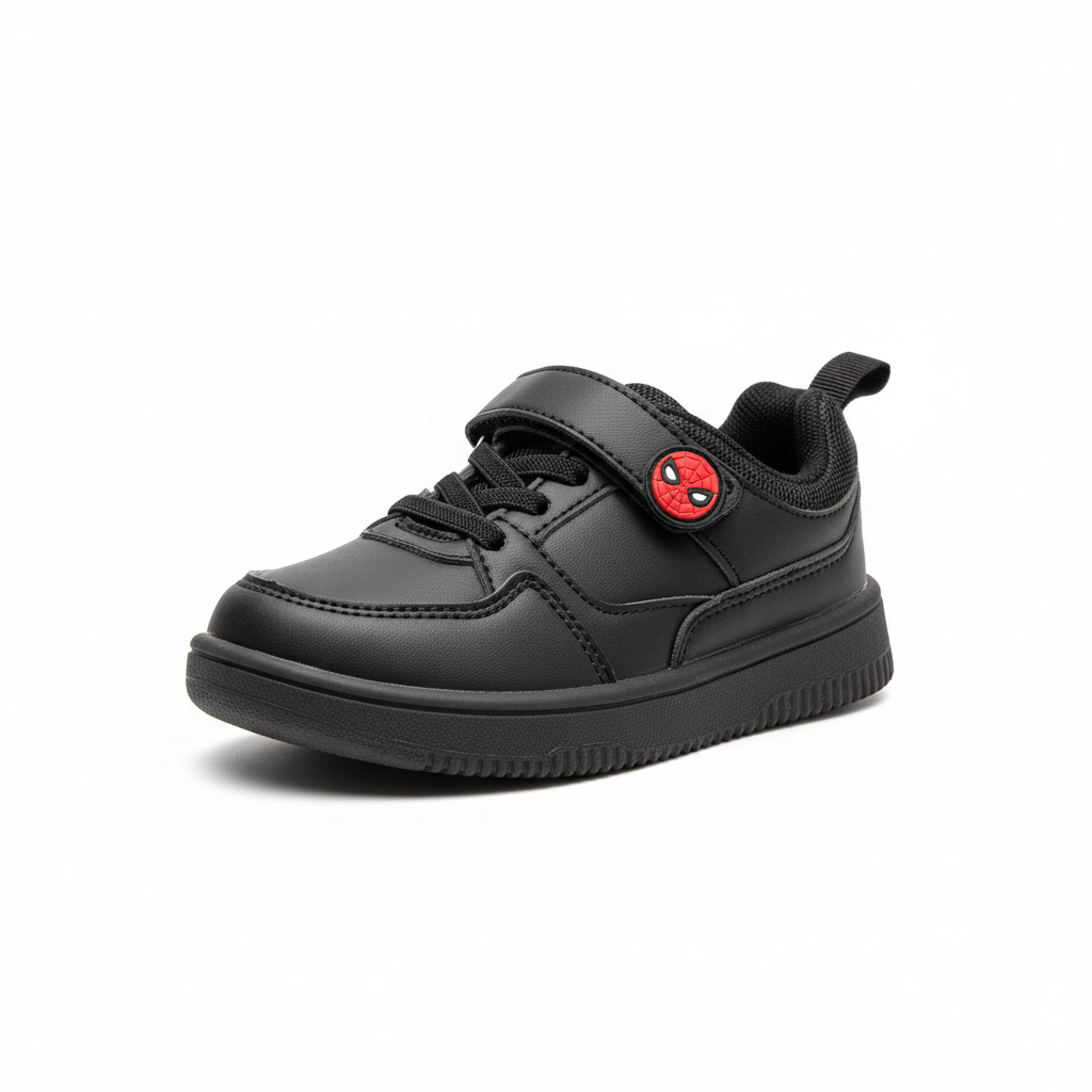 Zapatilla Spider-Man negra vista frontal