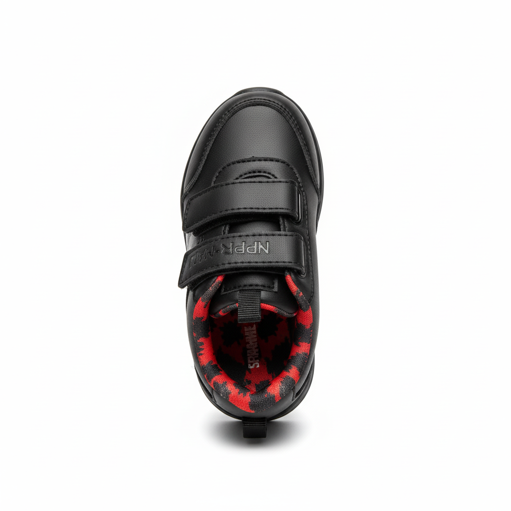 Zapatilla Spider-Man negra vista superior