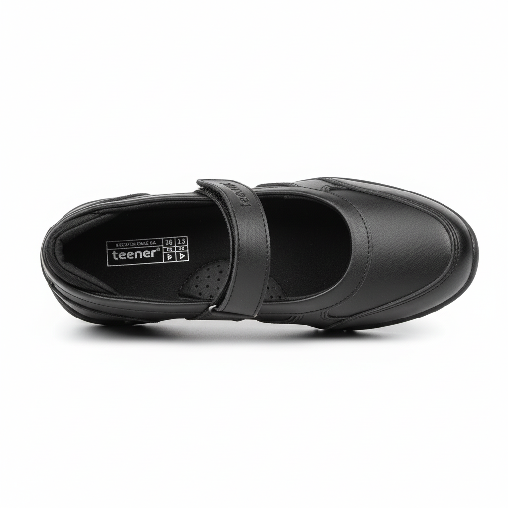 Zapato escolar con velcro vista superior