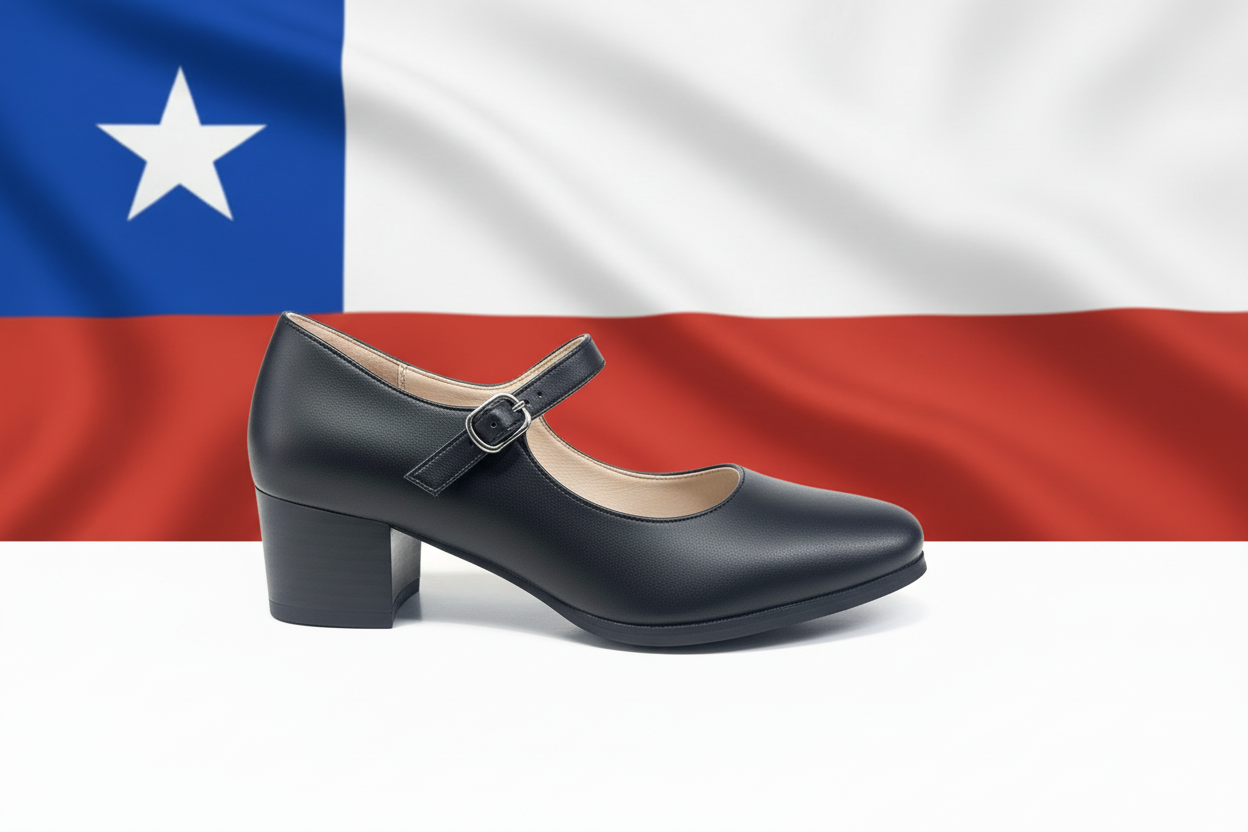 Zapato huasa con bandera chilena
